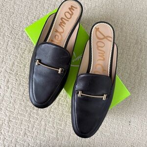 Sam Edelman Laurna Black Leather Mules Size 8.5
